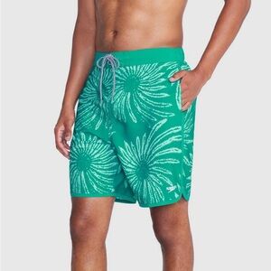 Speedo Green Board Shorts Tropical Swimwear